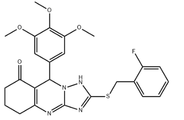 [1,2,4]三唑并[5,1-b]喹唑啉-8（1H）-酮，2-[[（2-氟苯基）甲基]硫代]-5,6,7,9-四氢-9-（3,4,5-三甲氧基苯基）-