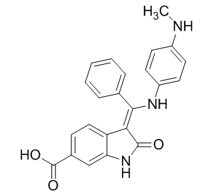 (Z)-3-((4-(甲胺基)苯胺基)(苯基)亚甲基)-2-氧化吲哚-6-羧酸