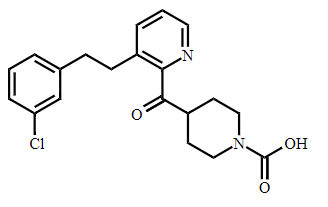 4-[[3-[2-(3-Chlorophenyl)ethyl]-2-pyridinyl]carbonyl]-1-piperidinecarboxylic Acid